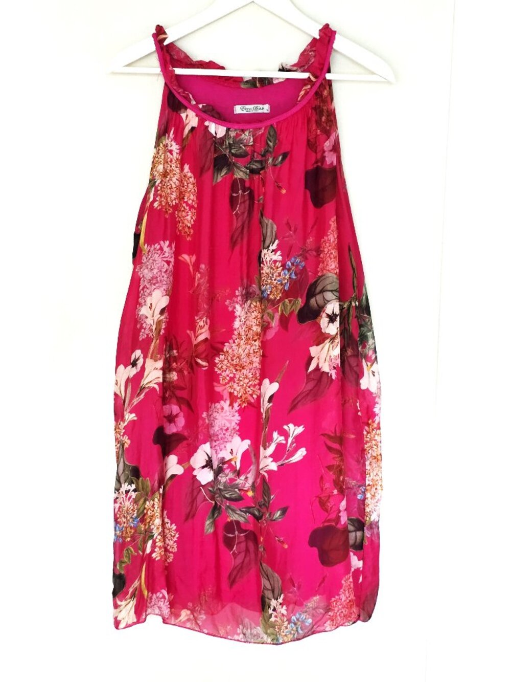 Elena Baldi pink silk floral dress